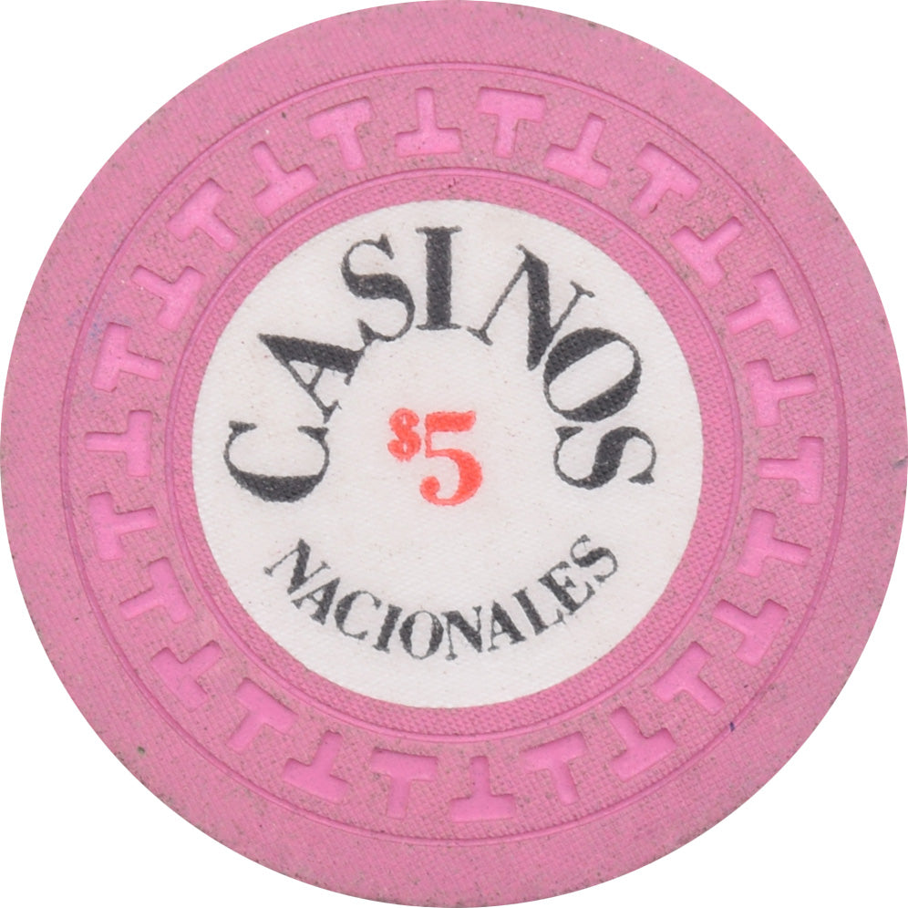 Casino Nacionales De Panama $5 Pink Chip