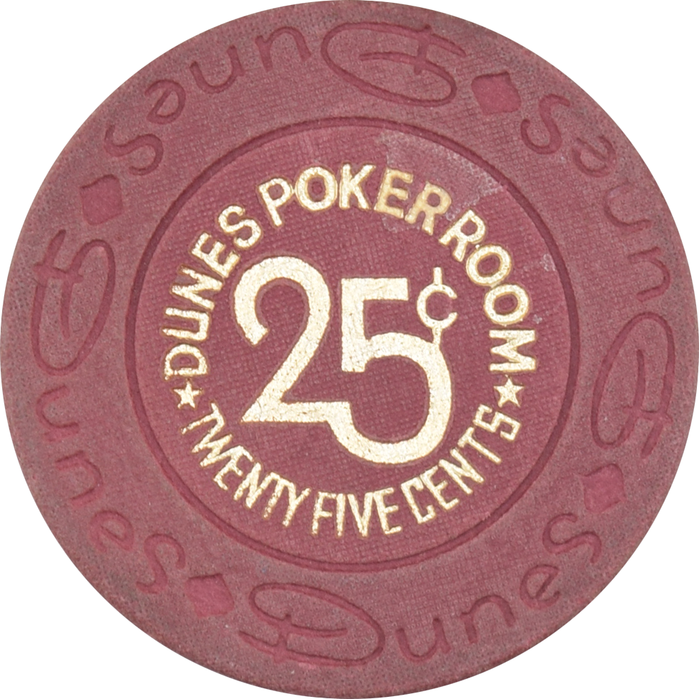 Dunes Casino Las Vegas Nevada 25 Cent Poker Room Chip 1983