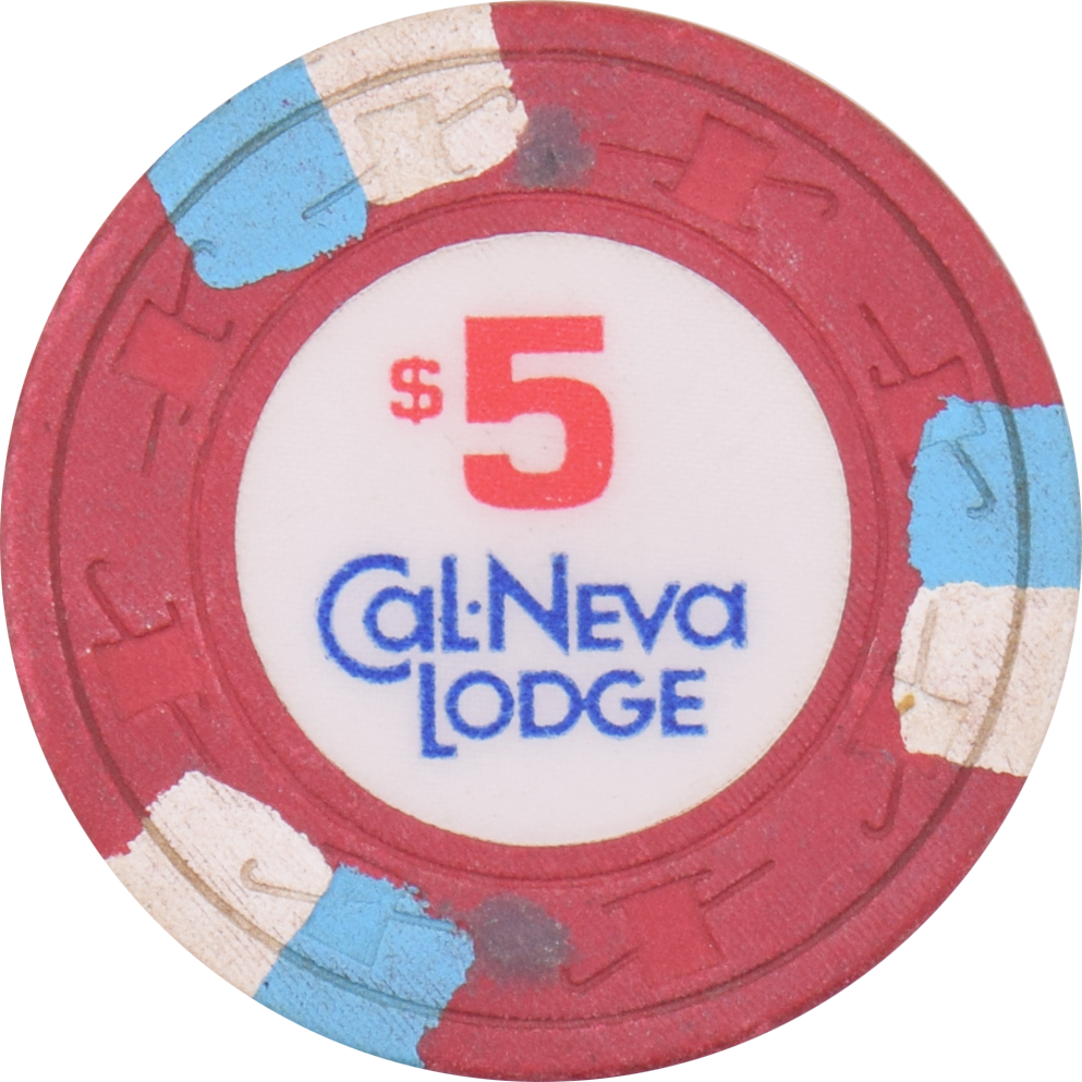 Cal-Neva Lodge Casino Lake Tahoe Nevada $5 3 Bl/Wh Chip 1988