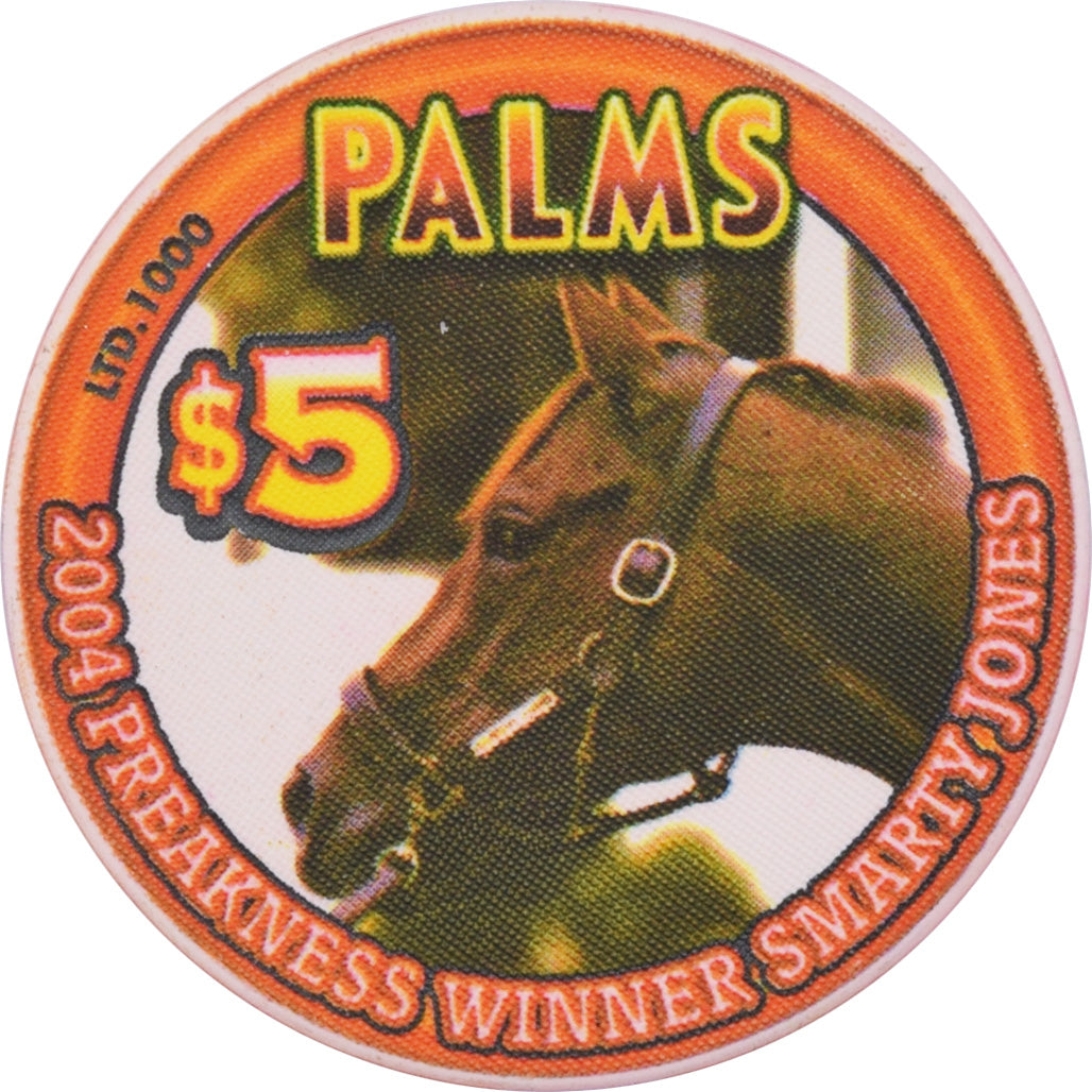Palms Casino Las Vegas Nevada $5 Preakness Winner Smarty Jones (Head) Chip 2005