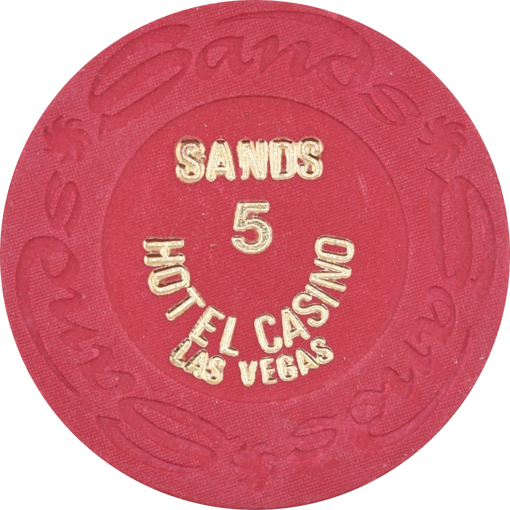 Sands Casino Las Vegas Nevada $5 Tournament NCV Chip 1980s