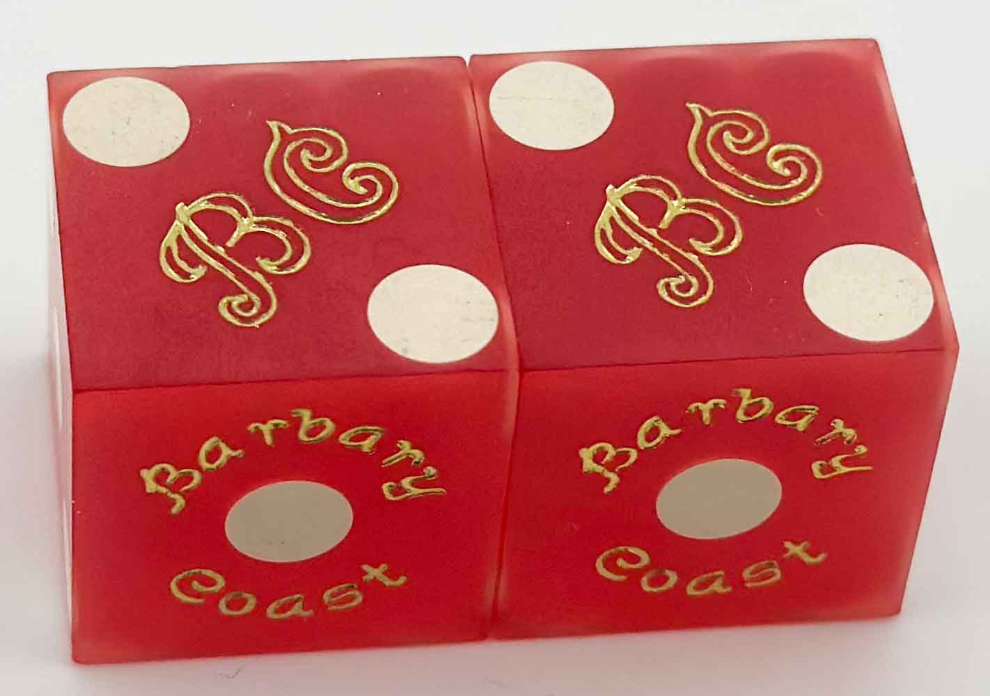 Barbary Coast Casino Used Red Dice Las Vegas Nevada 1980's/90's