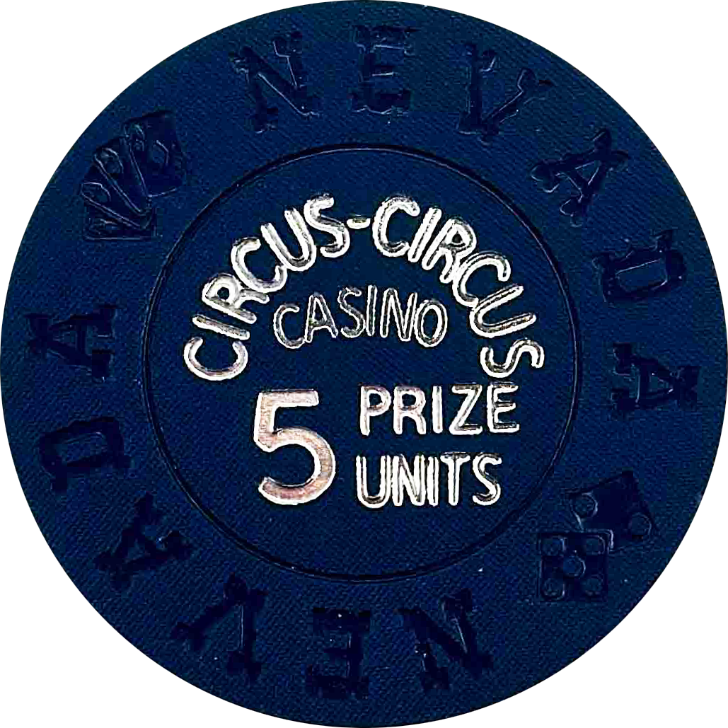 Circus Circus Casino Las Vegas Nevada 5 Prize Units Chip 1968