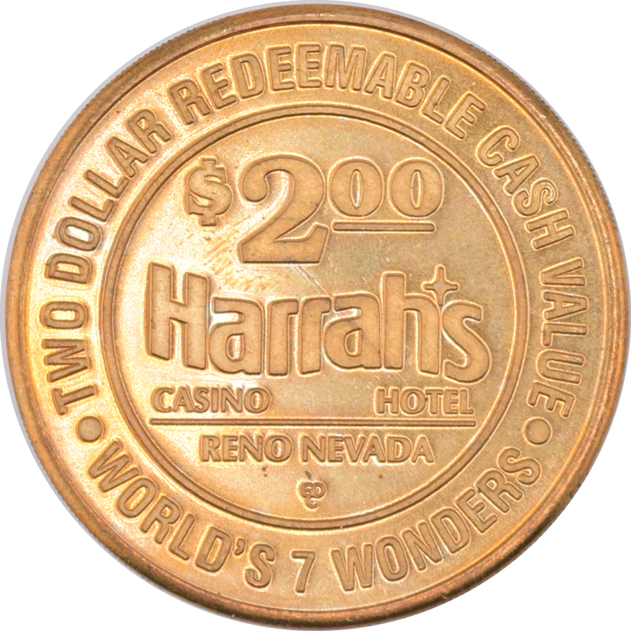 Harrah's Reno NV $2 Token 7 Wonders