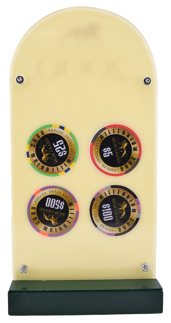 MGM Grand Casino Las Vegas Nevada Set of 4 $5-$25-$100-$500 Millennium Commemorative Chip Set