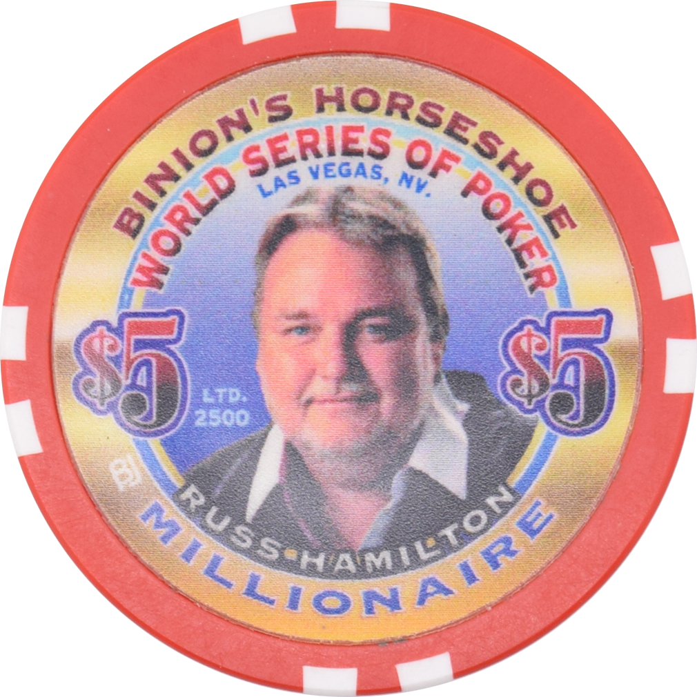 Horseshoe Club Casino Las Vegas Nevada $5 WSOP Russ Hamilton Millionaire Chip 2002