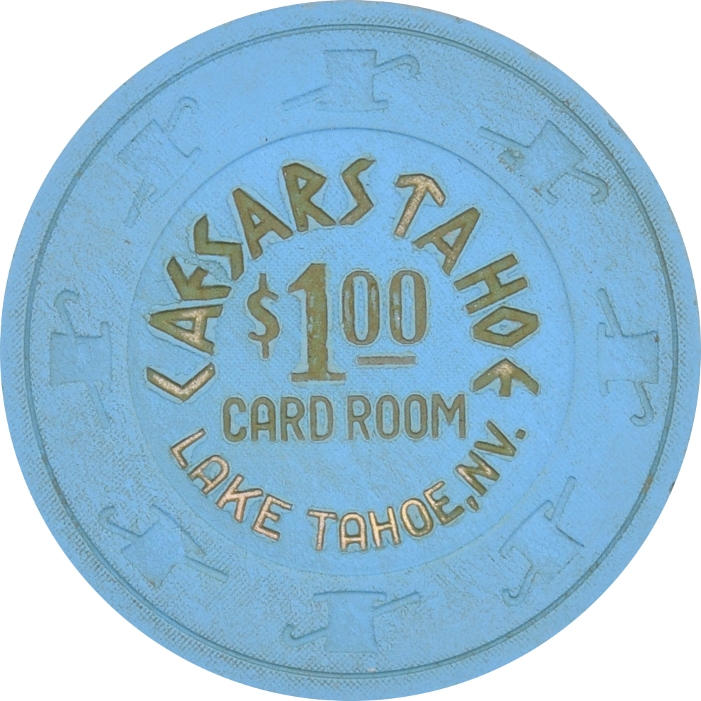 Caesars Tahoe Casino Lake Tahoe Nevada $1 .00 Card Room Chip 1980s