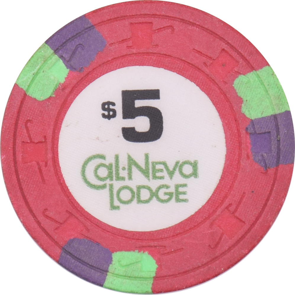 Cal-Neva Lodge Casino Lake Tahoe Nevada $5 3 Gn/Bl Chip 1986