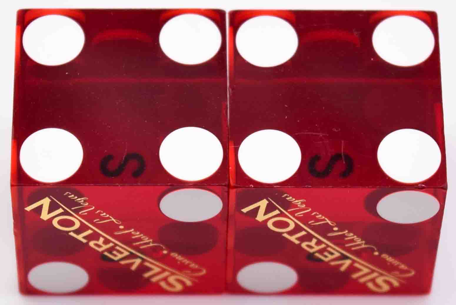 Silverton Casino Las Vegas Nevada Red Used Matching Number Pair of Dice