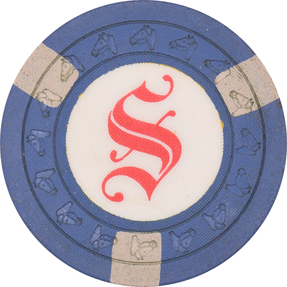 Saratoga Club Casino Santa Clara California Blue Grey Spots Chip