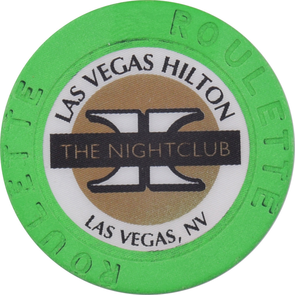Las Vegas Hilton Casino Las Vegas Nevada Green Roulette The Night Club Chip 1998