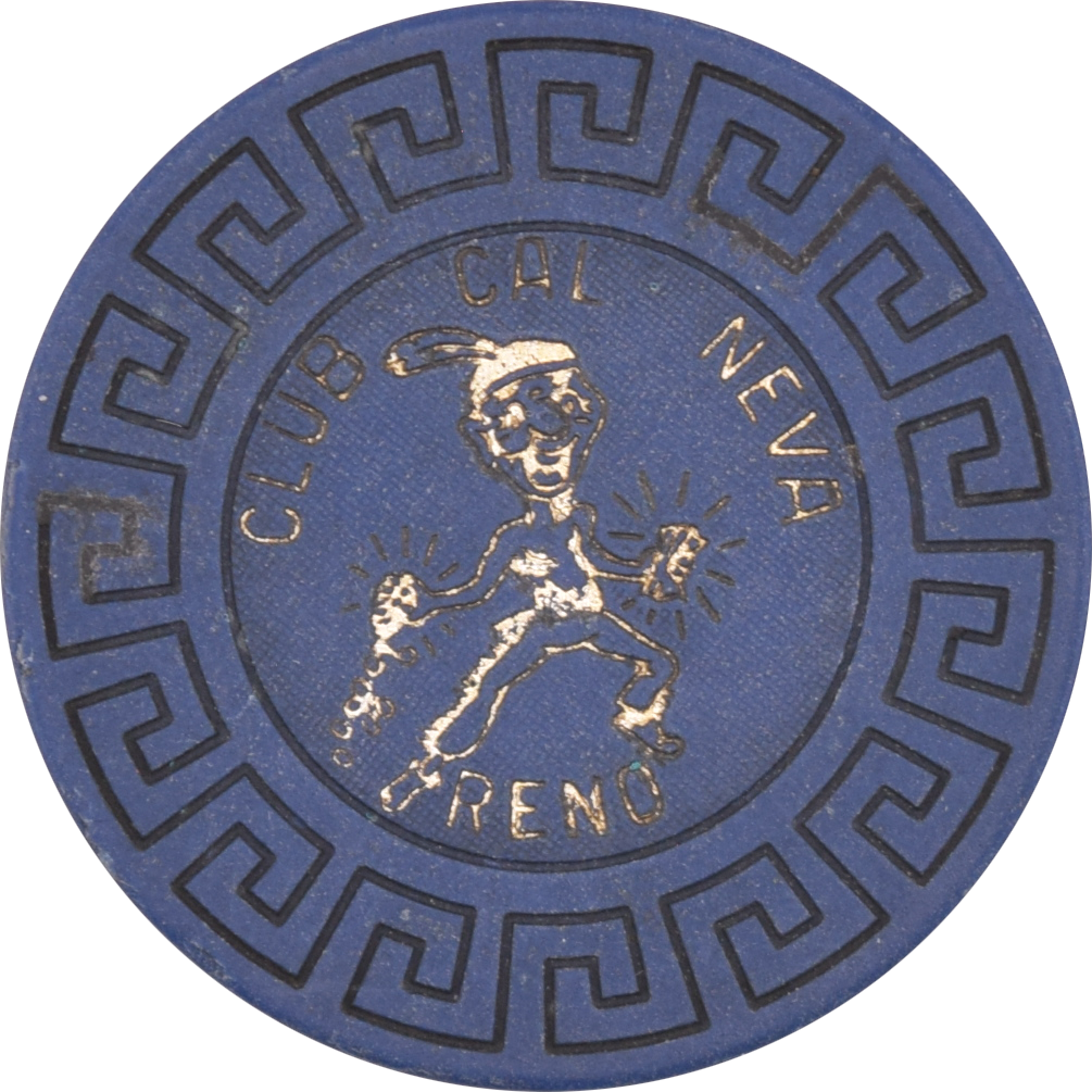 Club Cal-Neva Casino Reno Nevada Blue Roulette Chip 1970s