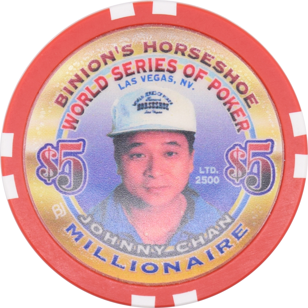 Horseshoe Club Casino Las Vegas Nevada $5 WSOP Johnny Chan Millionaire Chip 2002