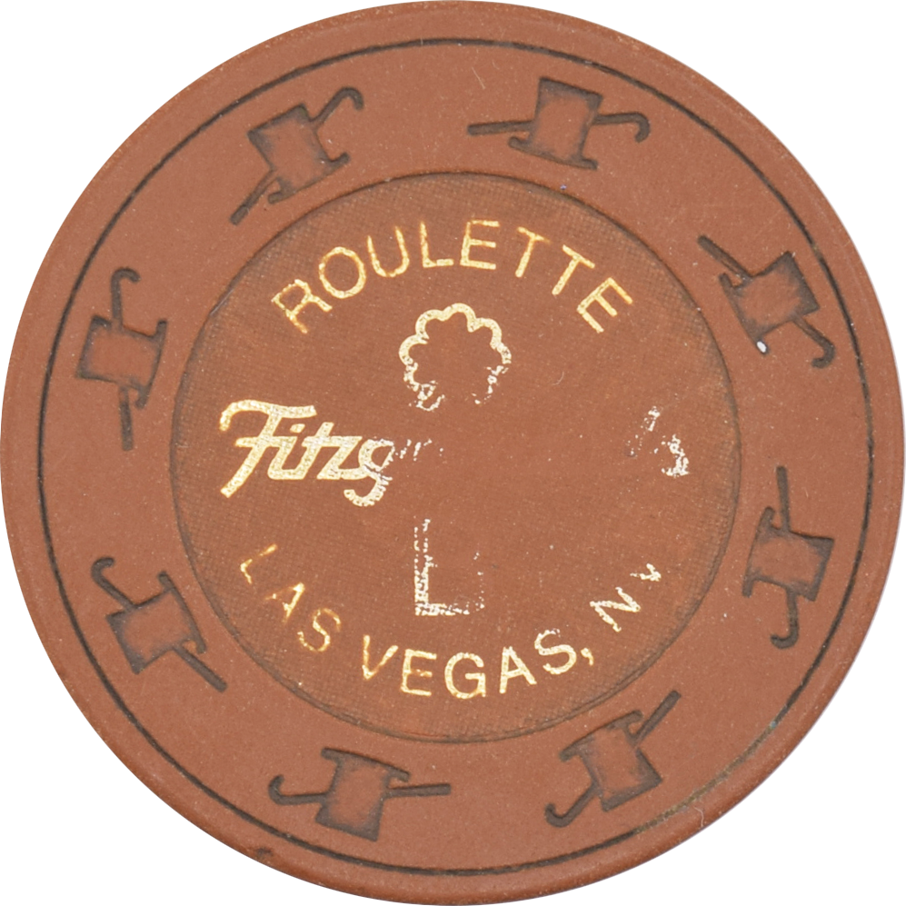 Fitzgeralds Casino Las Vegas Nevada $5 Roulette B Ochre Chip 1980s