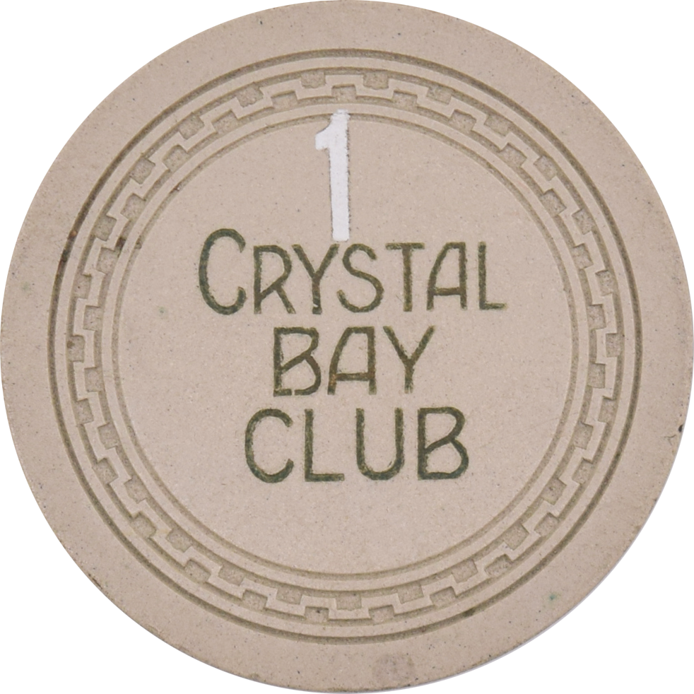Crystal Bay Casino Crystal Bay Nevada Roulette 1 Green Chip 1953