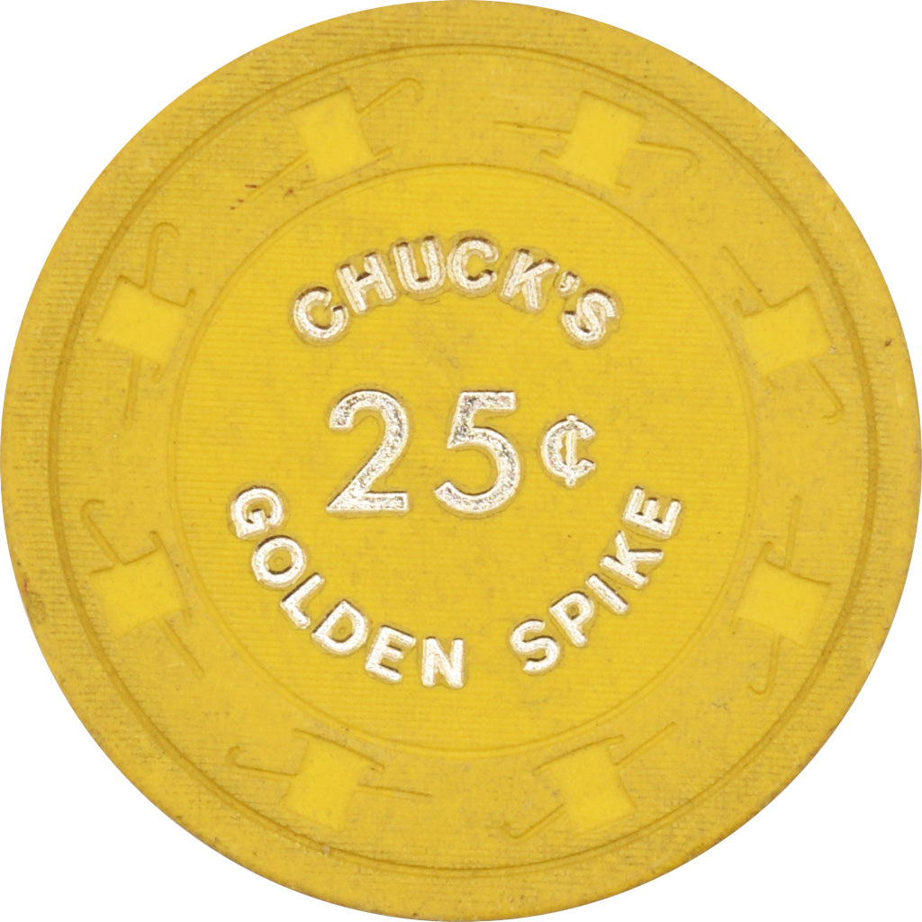 Chuck's Golden Spike Casino Carson City Nevada 25 Cent Chip 1976