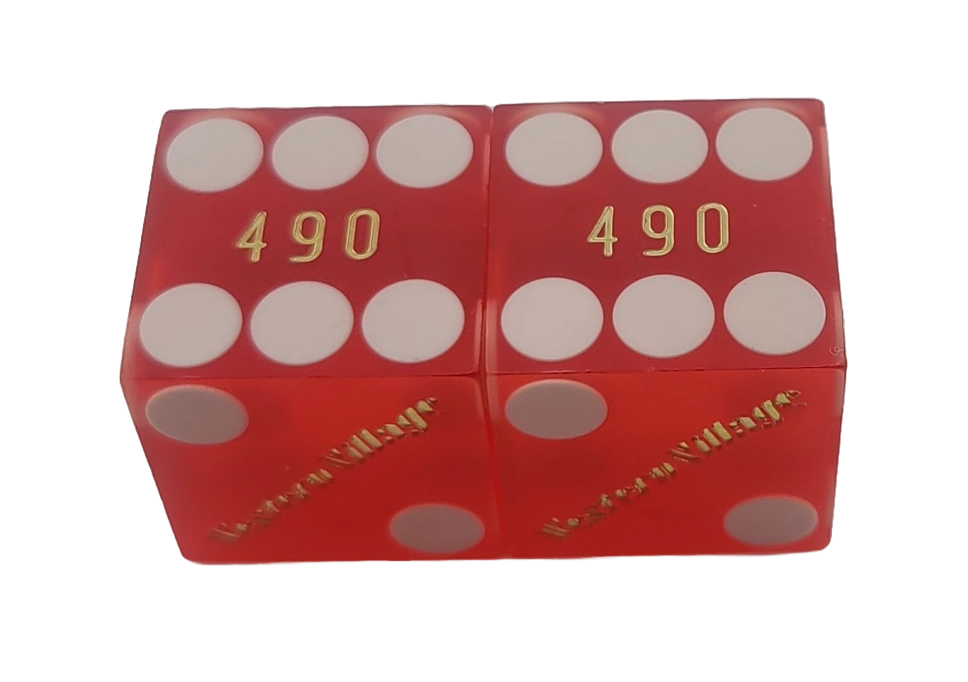 Casino Dice Western Village Casino Sparks Nevada Used Pair of Matching Numbers