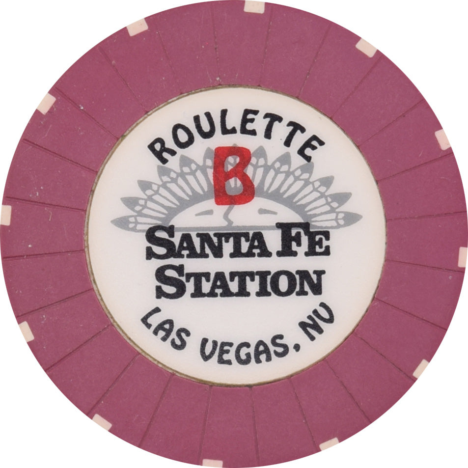 Santa Fe Station Casino Las Vegas Nevada Maroon Roulette B Chip 2000