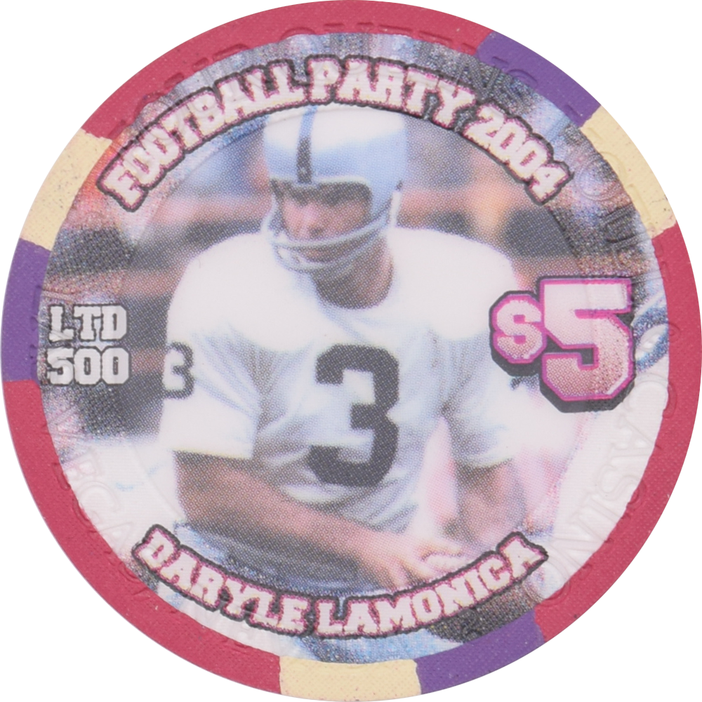 Four Queens Casino Las Vegas Nevada $5 Football Party Chip 2004