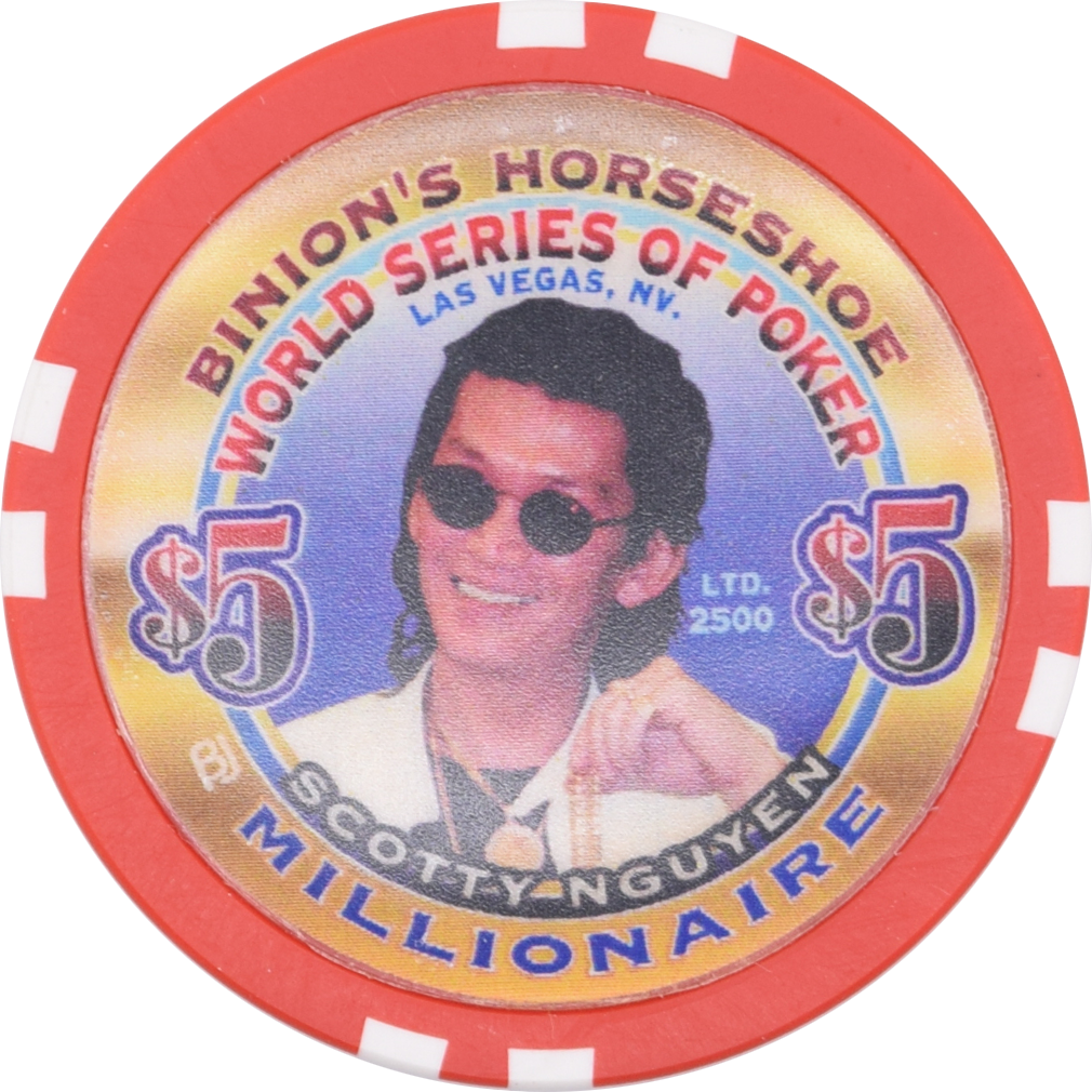 Horseshoe Club Casino Las Vegas Nevada $5 WSOP Scotty Nguyen Millionaire Chip 2002