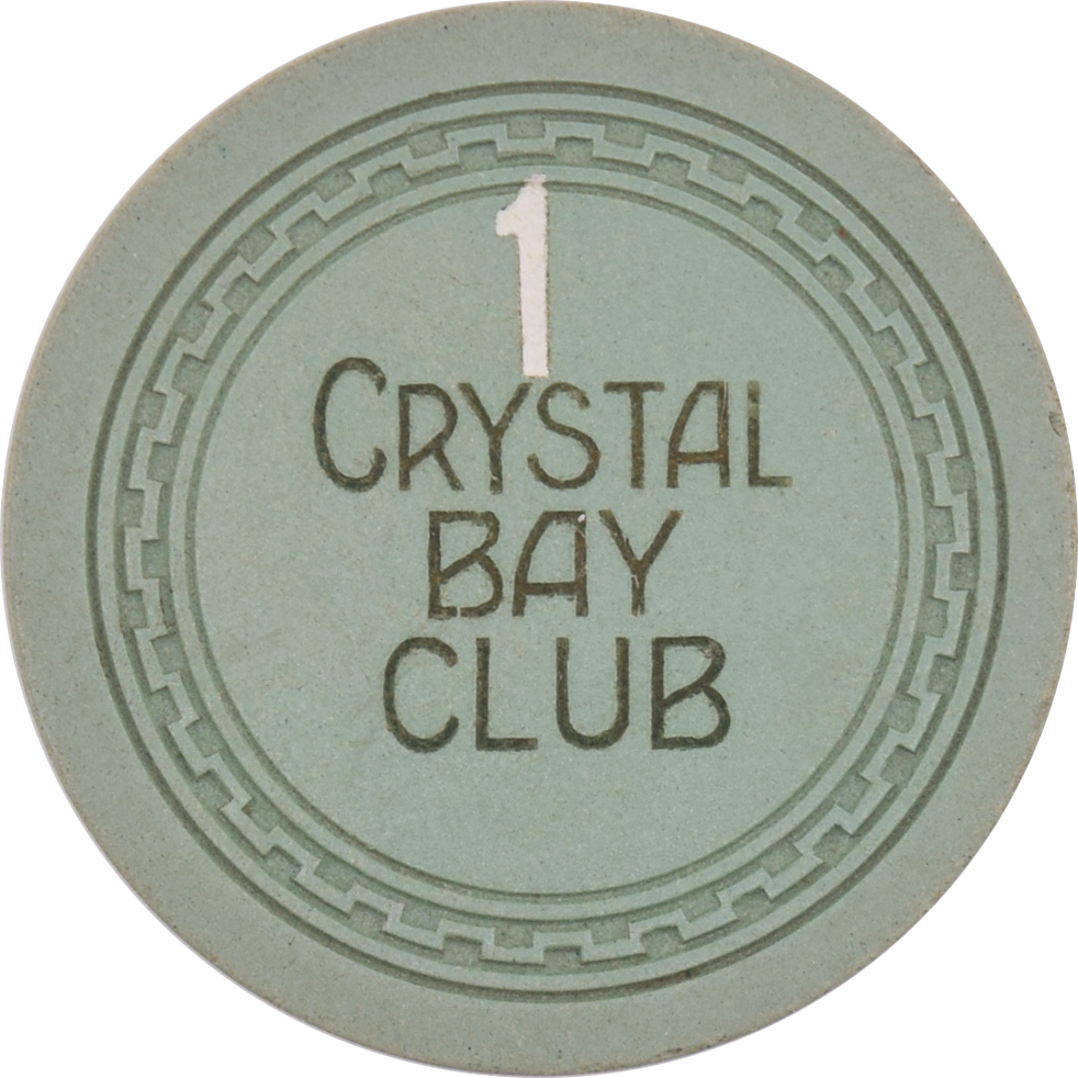 Crystal Bay Casino Crystal Bay Nevada Roulette 1 Green Chip 1953