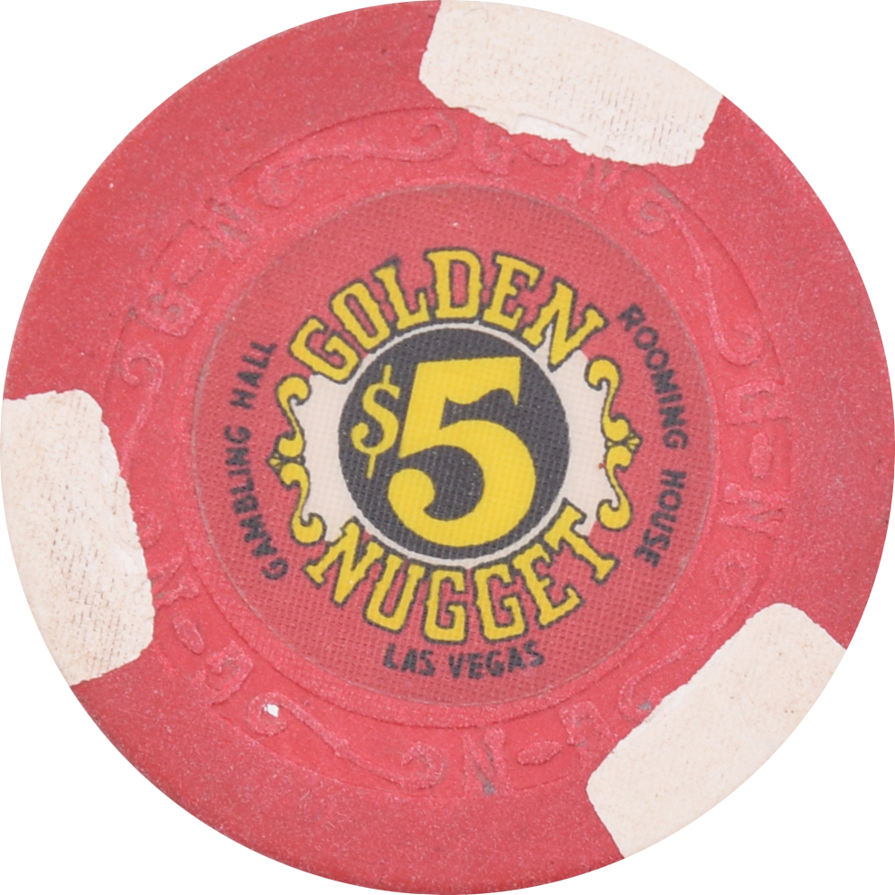 Golden Nugget Casino Las Vegas Nevada $5 Chip 1960s