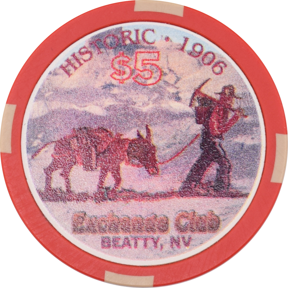 Exchange Club Casino Beatty Nevada $5 Historic 1906 Chip 1998