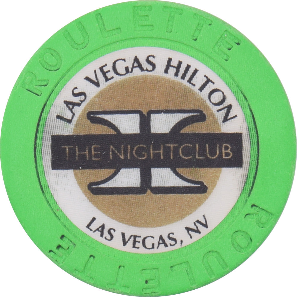 Las Vegas Hilton Casino Las Vegas Nevada Green Roulette The Night Club Chip 1998