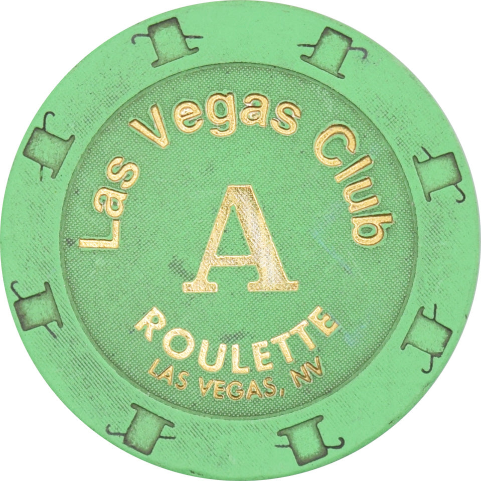 Las Vegas Club Casino Las Vegas Nevada Green Roulette A Chip 2004