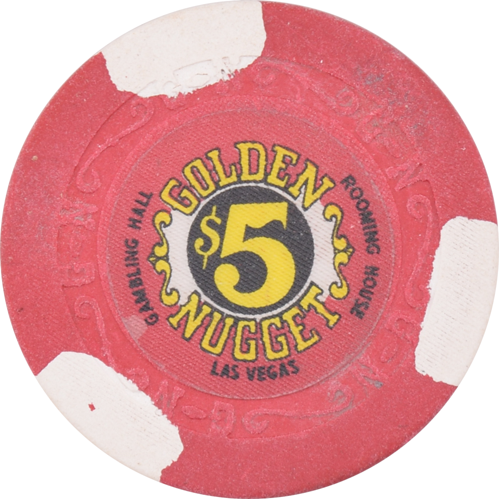 Golden Nugget Casino Las Vegas Nevada $5 Chip 1960s