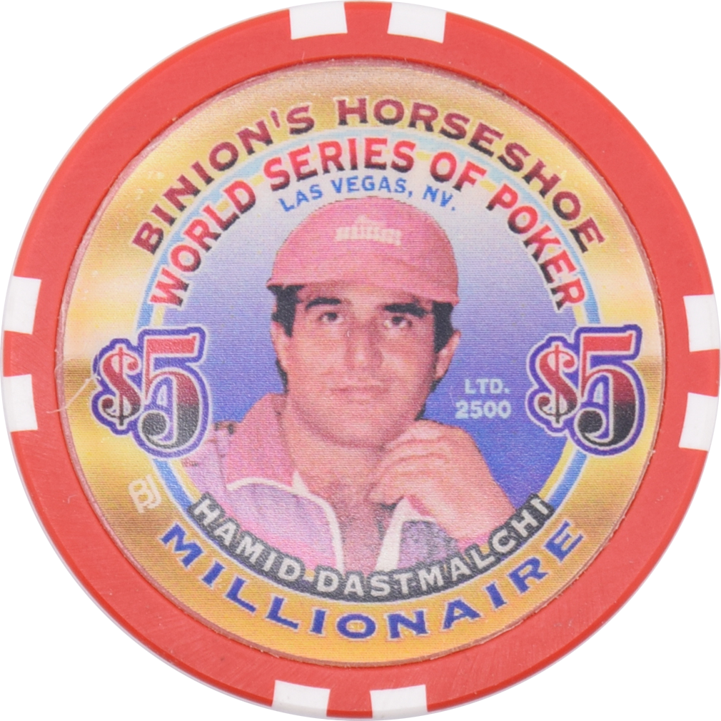 Horseshoe Club Casino Las Vegas Nevada $5 WSOP Hamid Dastmalchi Millionaire Chip 2002