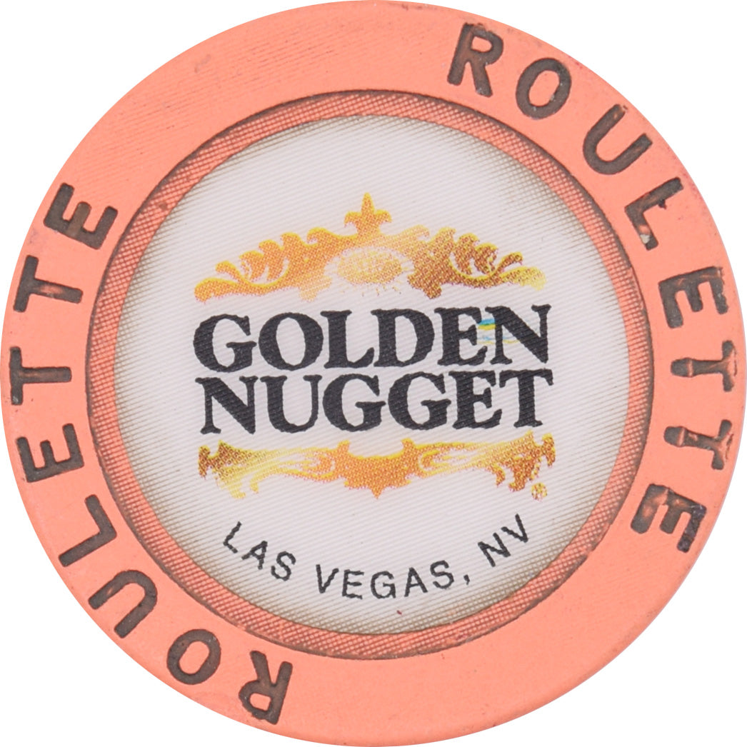 Golden Nugget Casino Las Vegas Nevada Peach (Black Letters) Roulette Chip