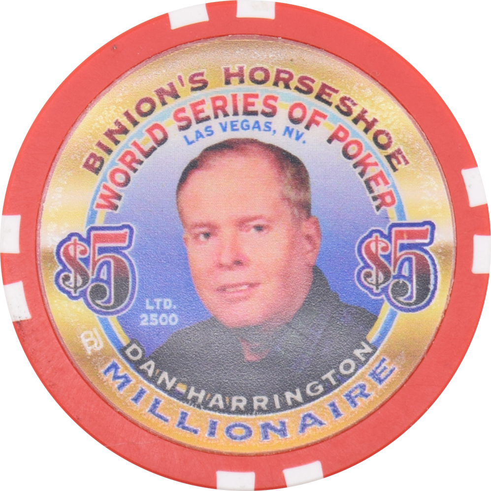 Horseshoe Club Casino Las Vegas Nevada $5 WSOP Dan Harrington Millionaire Chip 2002