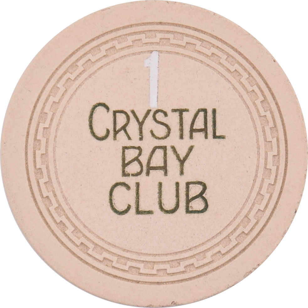 Crystal Bay Casino Crystal Bay Nevada Roulette 1 Beige Chip 1953