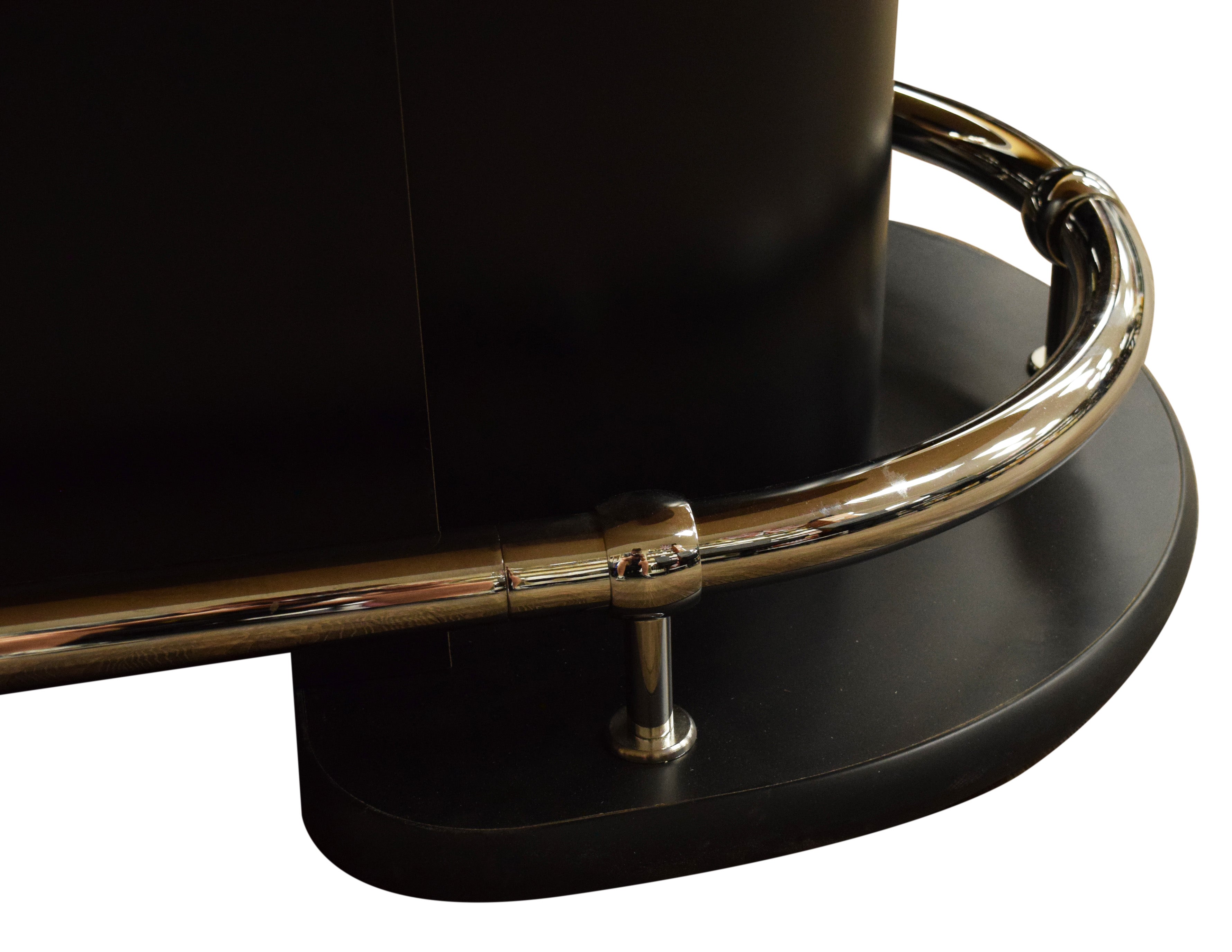 102" Executive Poker Table with Dealer Position, Pedestal Legs, USB Ports and LED Lighting