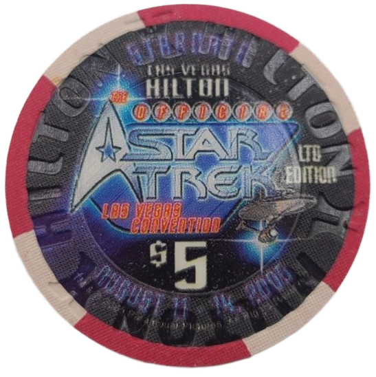Las Vegas Hilton Casino Las Vegas Nevada $5 Chip Star Trek USS Enterprise 2005