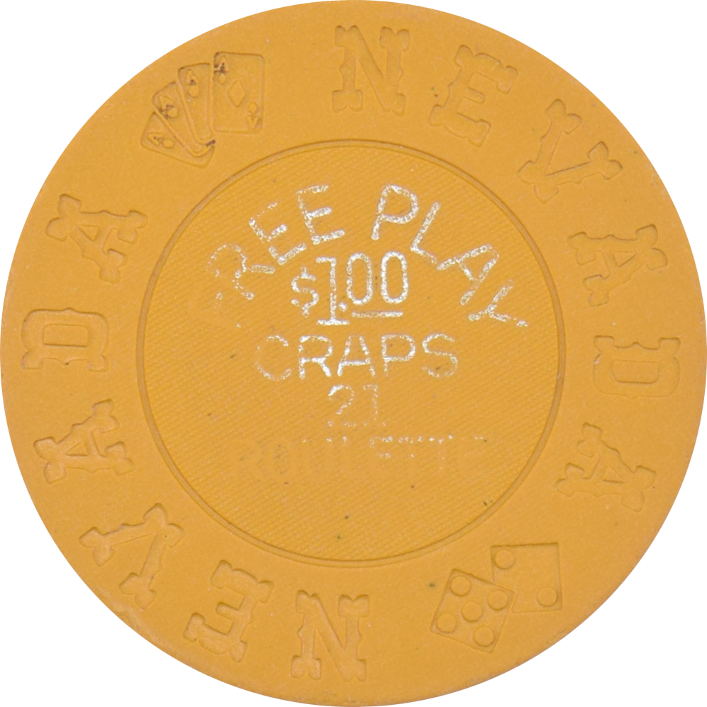 California Club Casino Las Vegas Nevada Free Play $1.00 Craps 21 Roulette Chip 1960s