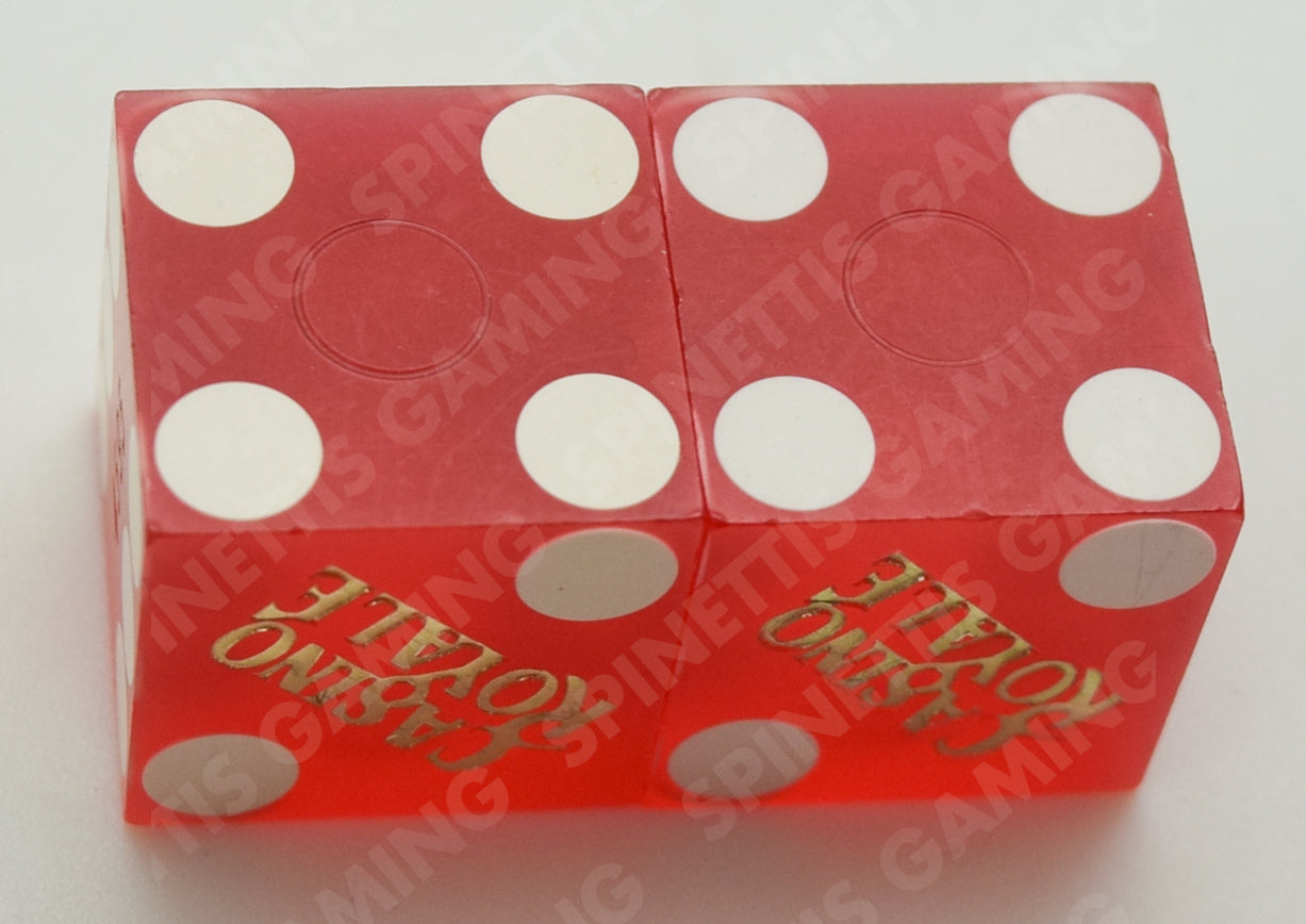 Casino Royale Las Vegas Nevada Red Sanded Pair of Dice