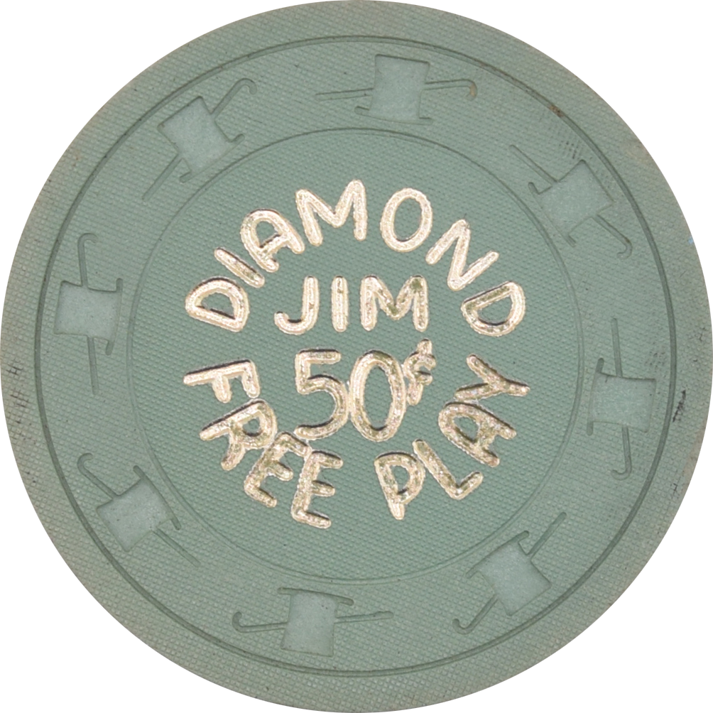 Diamond Jim's Nevada Club Casino Las Vegas Nevada 50 Cent Free Play Chip 1962