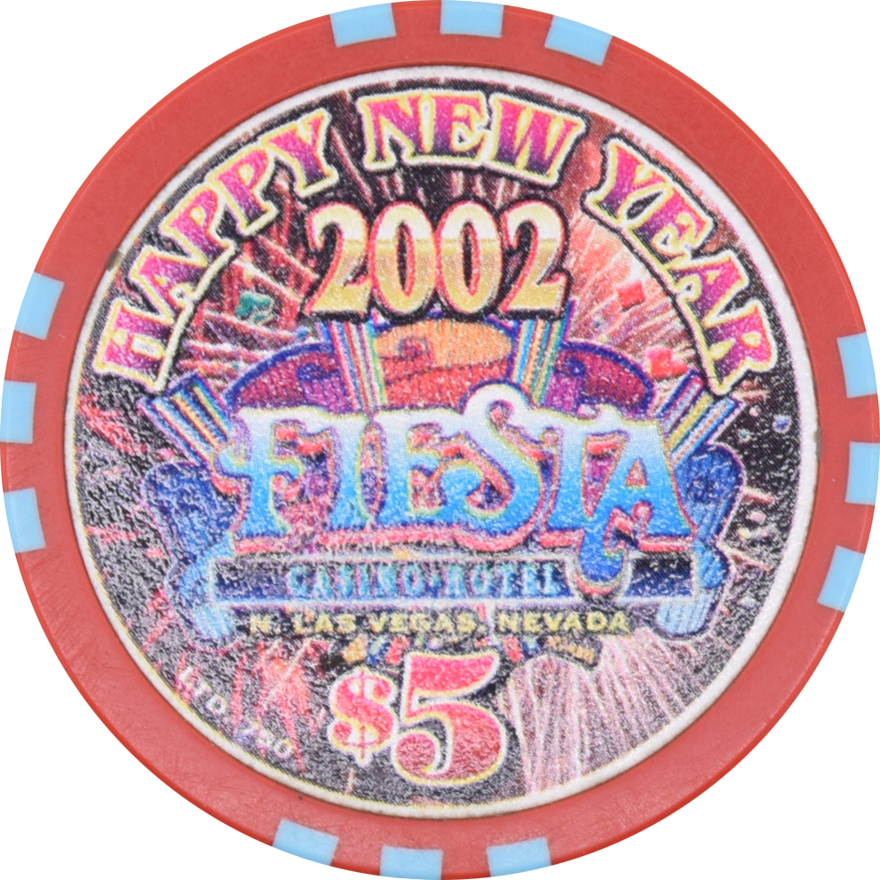 Fiesta Rancho Casino N. Las Vegas Nevada $5 Happy New Year Chip 2002