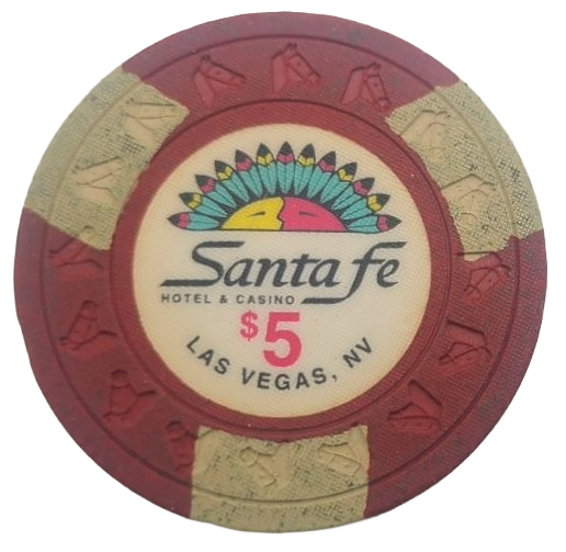 Santa Fe Casino Las Vegas Nevada $5 Chip HHR Mold 1991