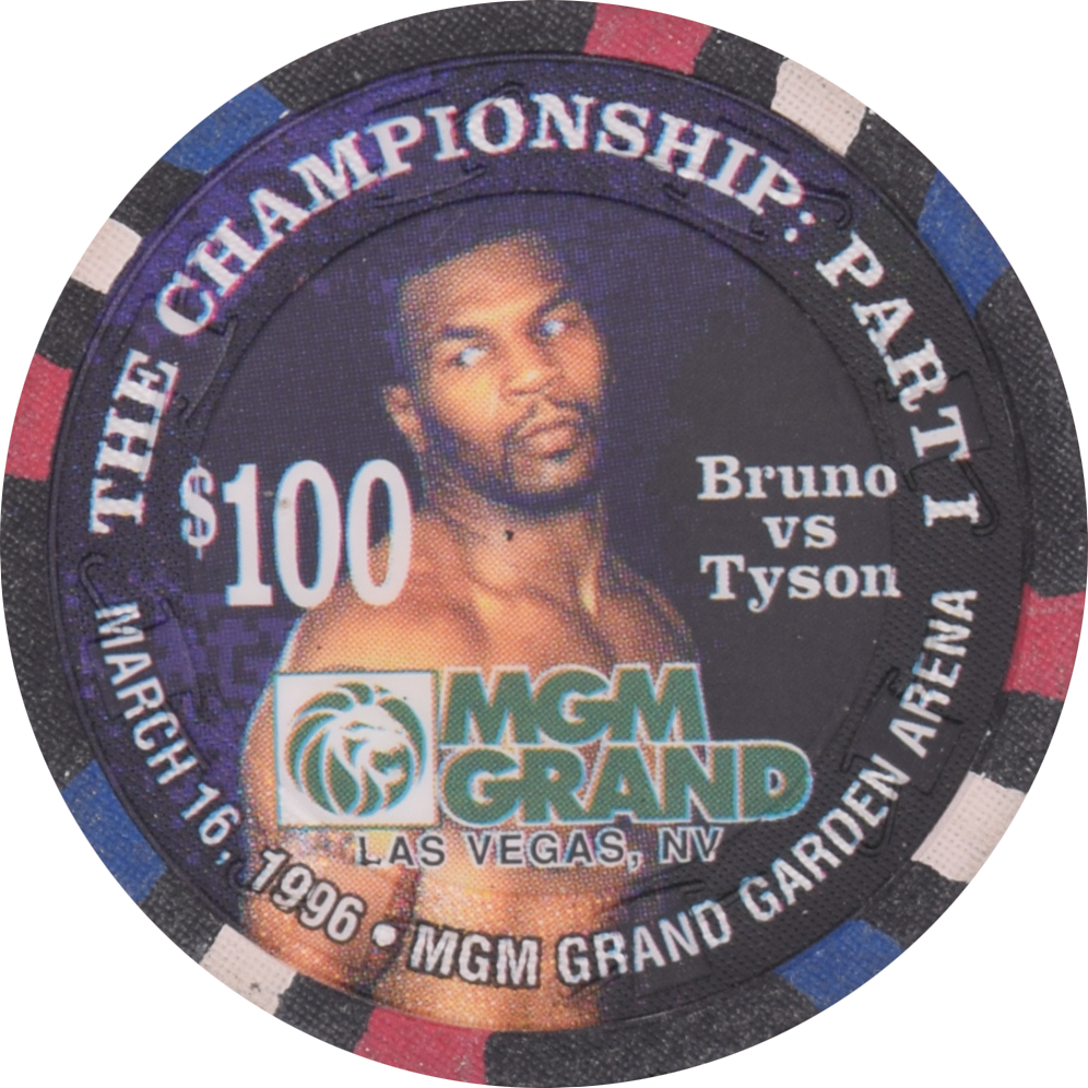MGM Grand Casino Las Vegas Nevada $100 Bruno vs Tyson Mar 16, 1996 Chip