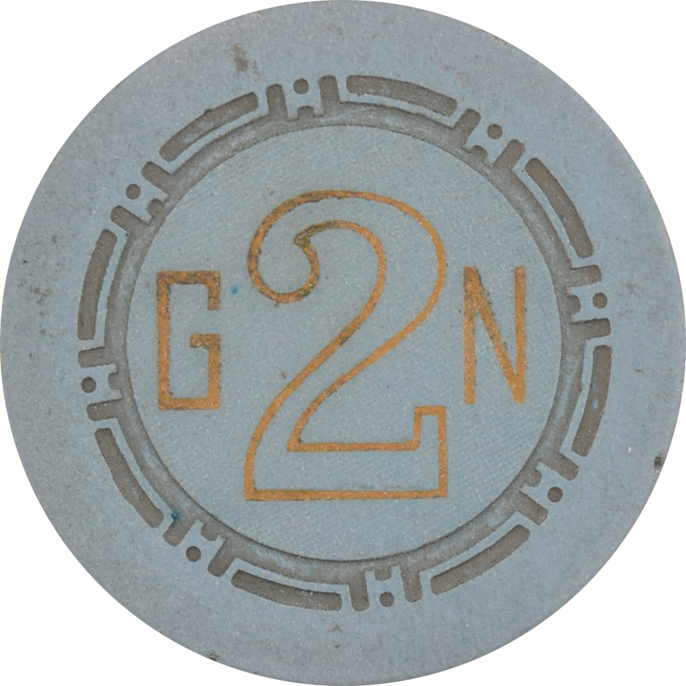 Golden Nugget Casino Las Vegas Nevada 2 Green Roulette Chip 1958