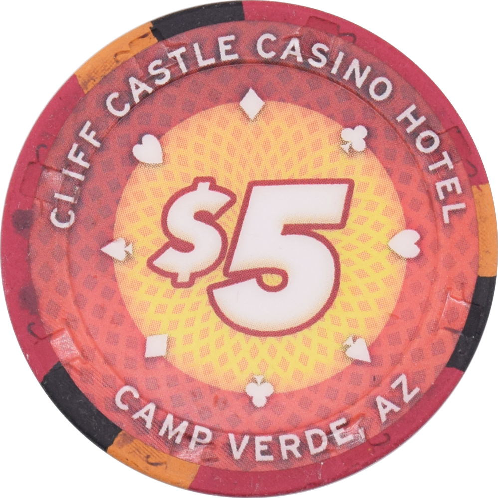 Cliff Castle Casino Camp Verde Arizona $5 20th Anniversary Chip 2015