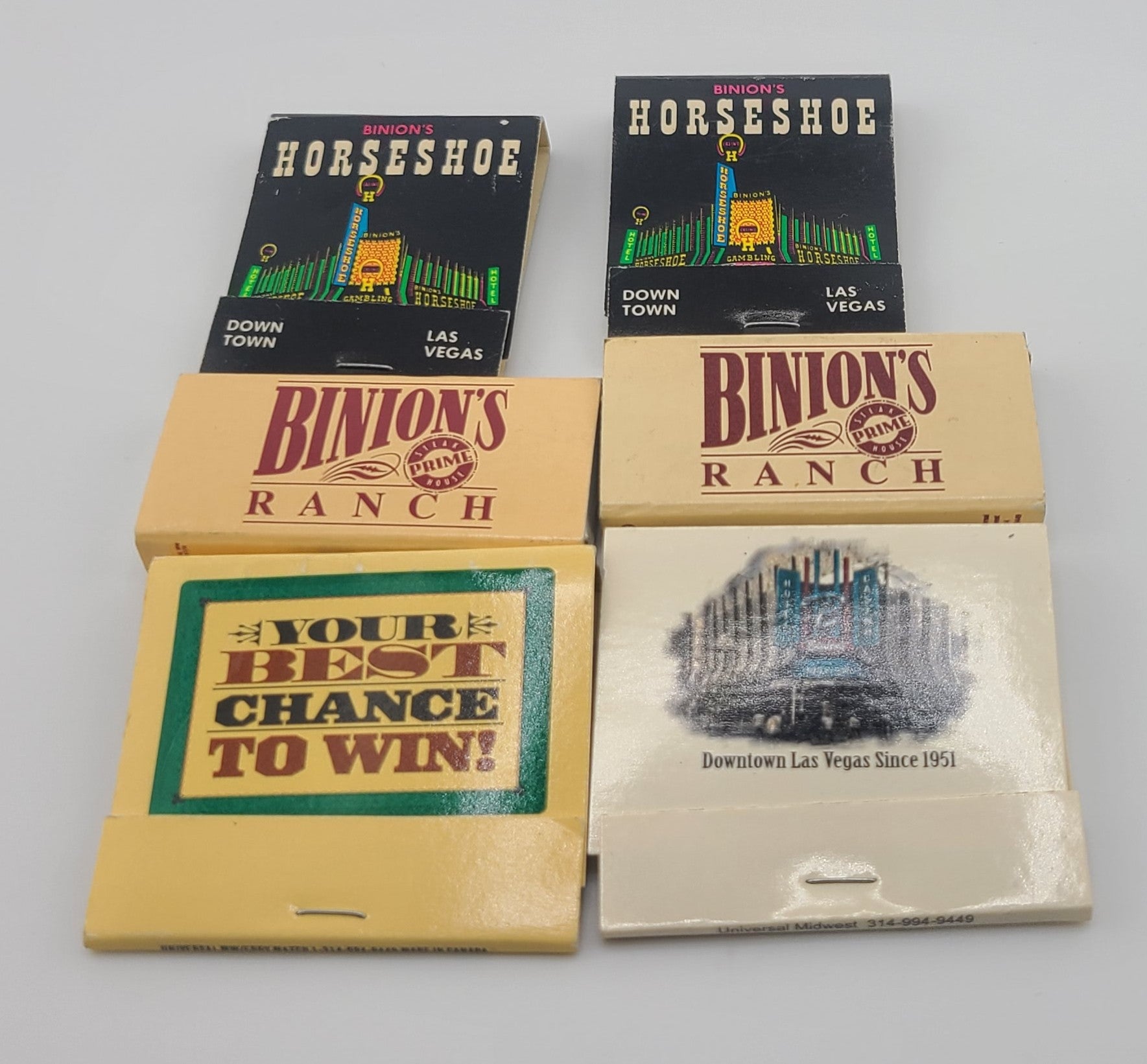 Binion's Horseshoe Club Las Vegas Nevada Vintage Matchbooks