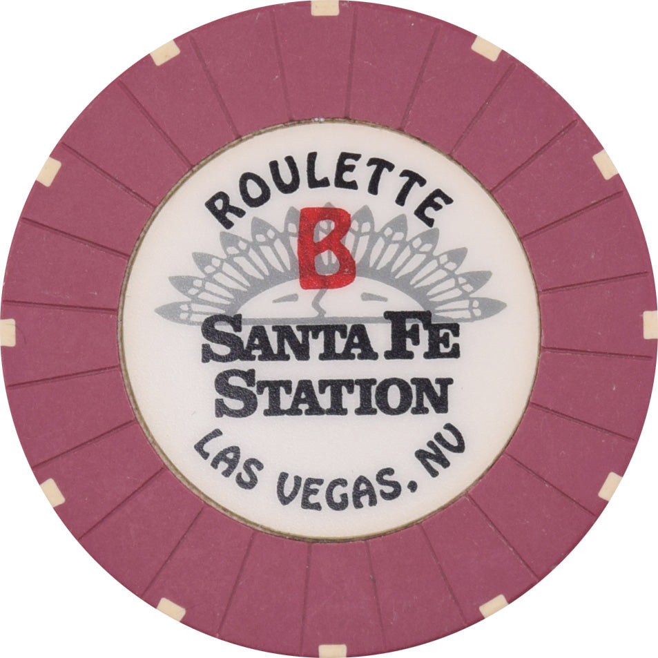 Santa Fe Station Casino Las Vegas Nevada Maroon Roulette B Chip 2000