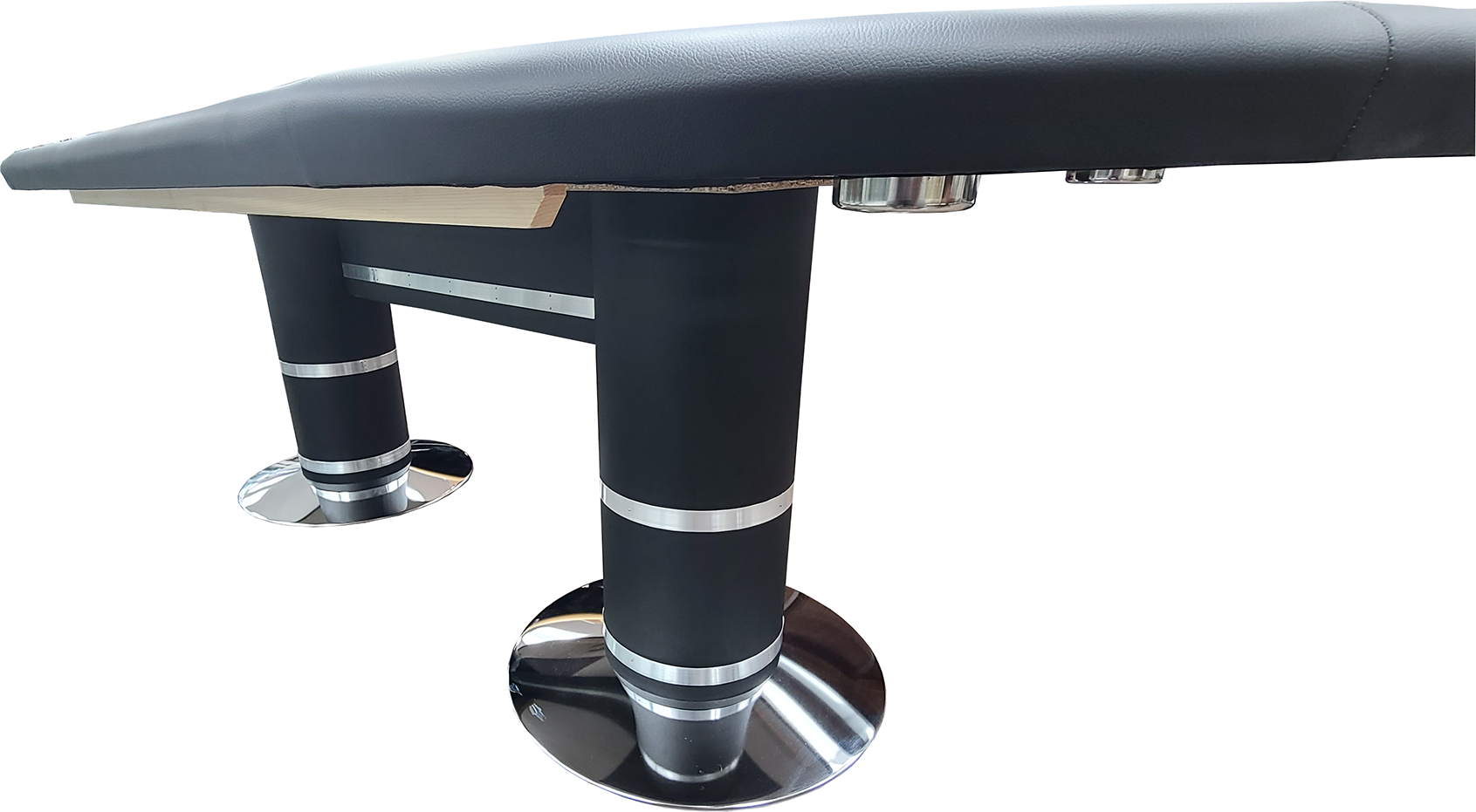 96" Poker Table With Speedcloth Drink Holders and Pedestal Legs