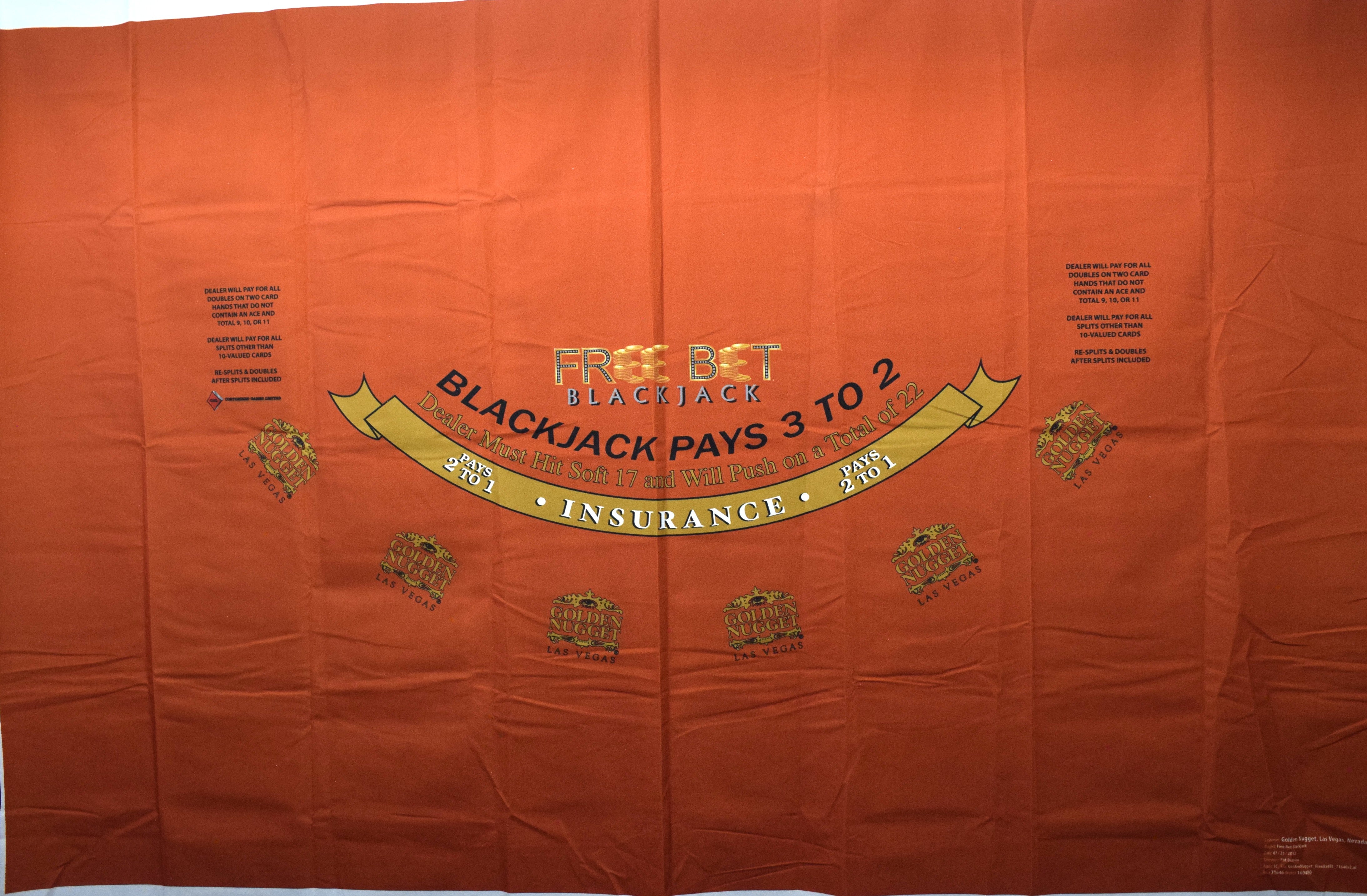 Golden Nugget Casino Las Vegas Nevada New Free Bet Blackjack Orange Layout