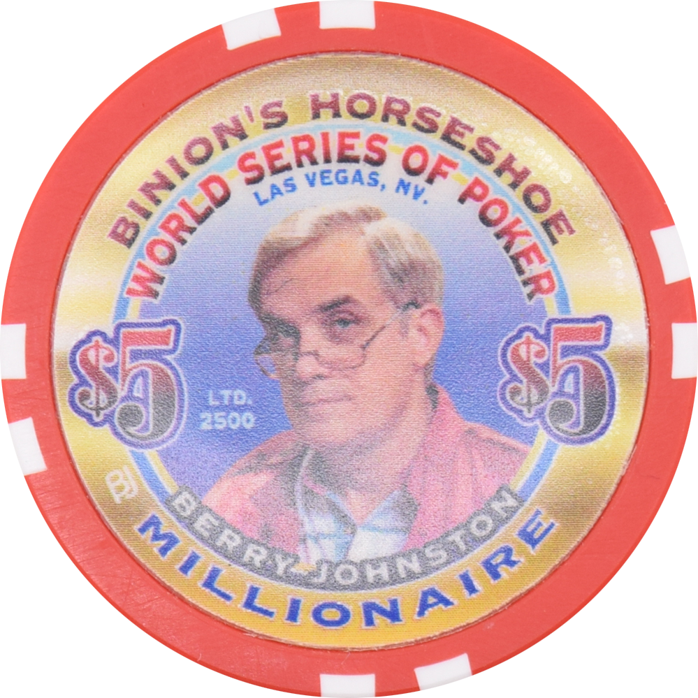 Horseshoe Club Casino Las Vegas Nevada $5 WSOP Berry Johnston Millionaire Chip 2002