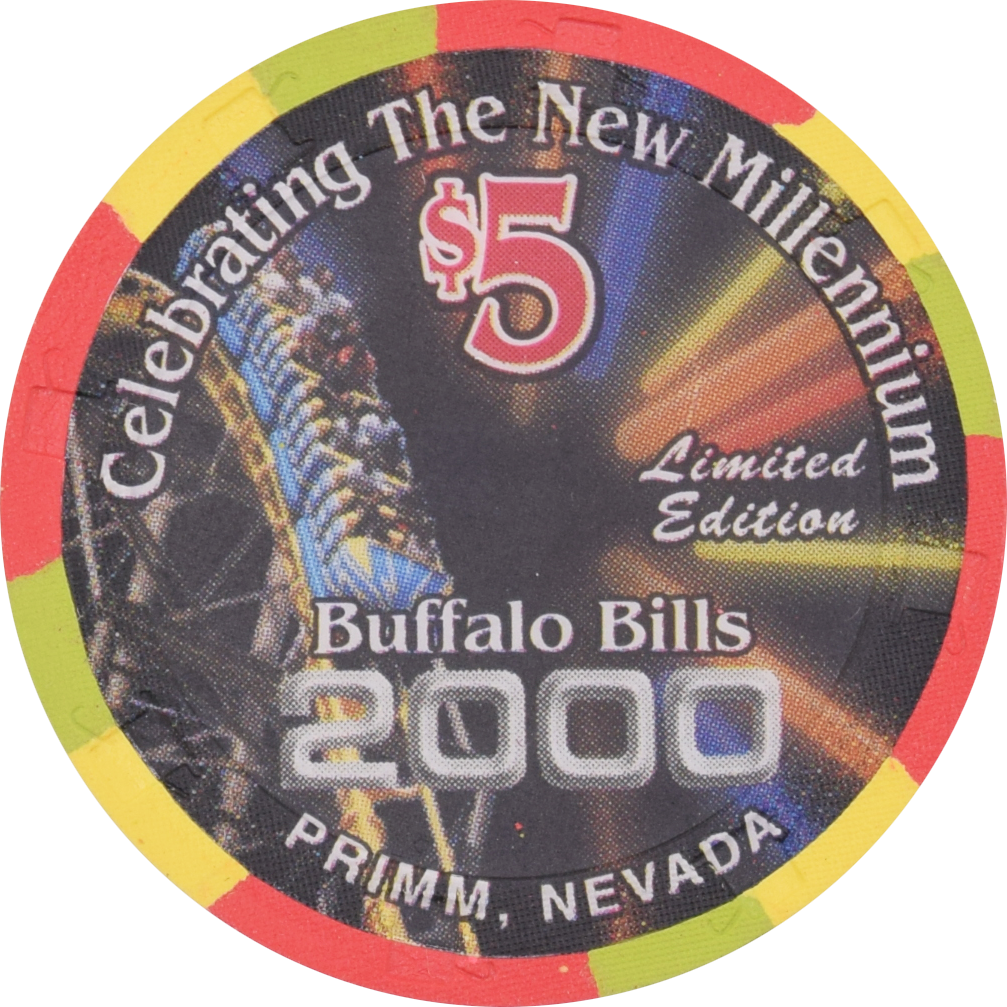 Buffalo Bill's Casino Primm Nevada $5 Millennium Chip 1999